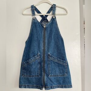 TOPSHOP | Zip Front Jean Denim Pinafore Dress Sz 4